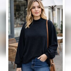 Caslon Mock Turtleneck Balloon Drop Sleeve Sweater Women's Size 1x